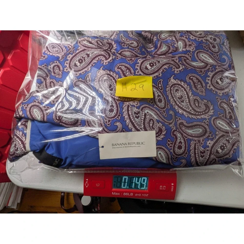 Banana Republic Womens Blazer 8 NWT $178 Rayon Linen Blue Paisley Single Button